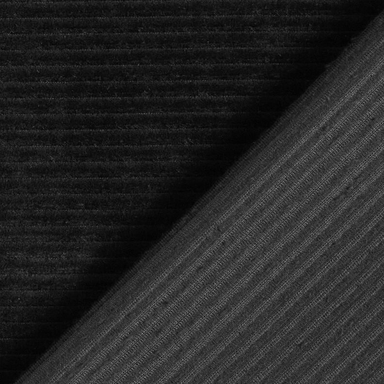 Široký manšestr Žerzej Příčná žebra – černá, image number 3