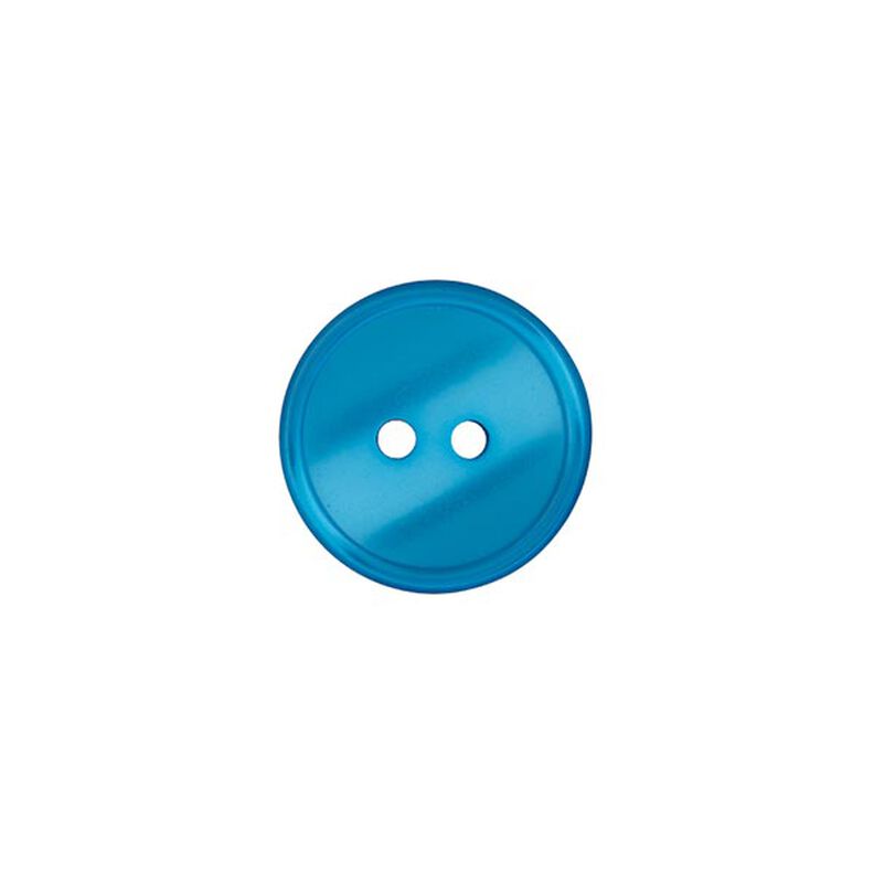 Polyesterový knoflík 2dírkový  – modrá aqua,  image number 1