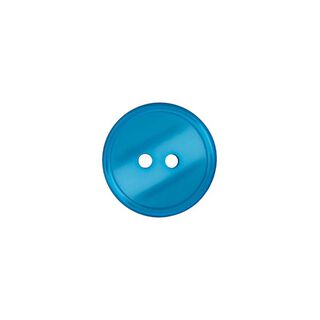 Polyesterový knoflík 2dírkový  – modrá aqua, 