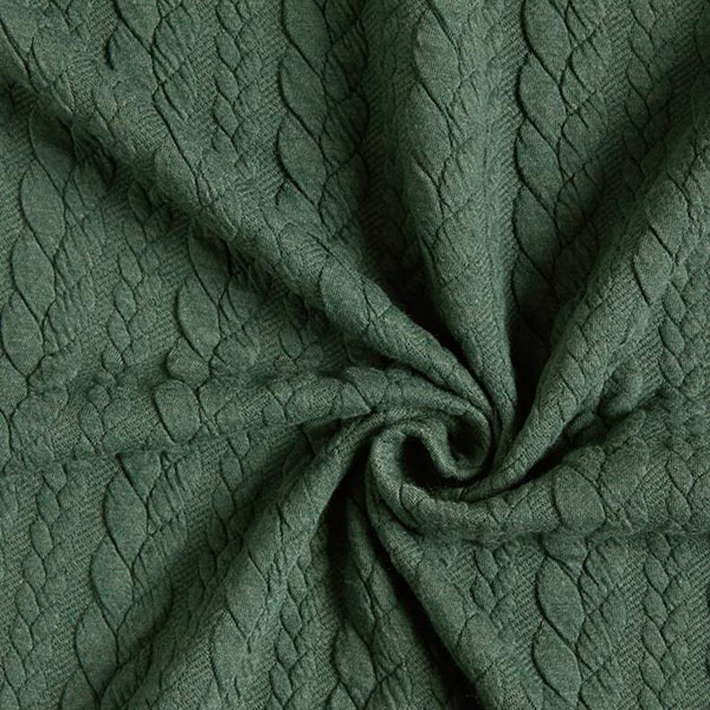 Žakárové žerzejové kloké Copánkový vzor – tmavě zelená,  image number 3