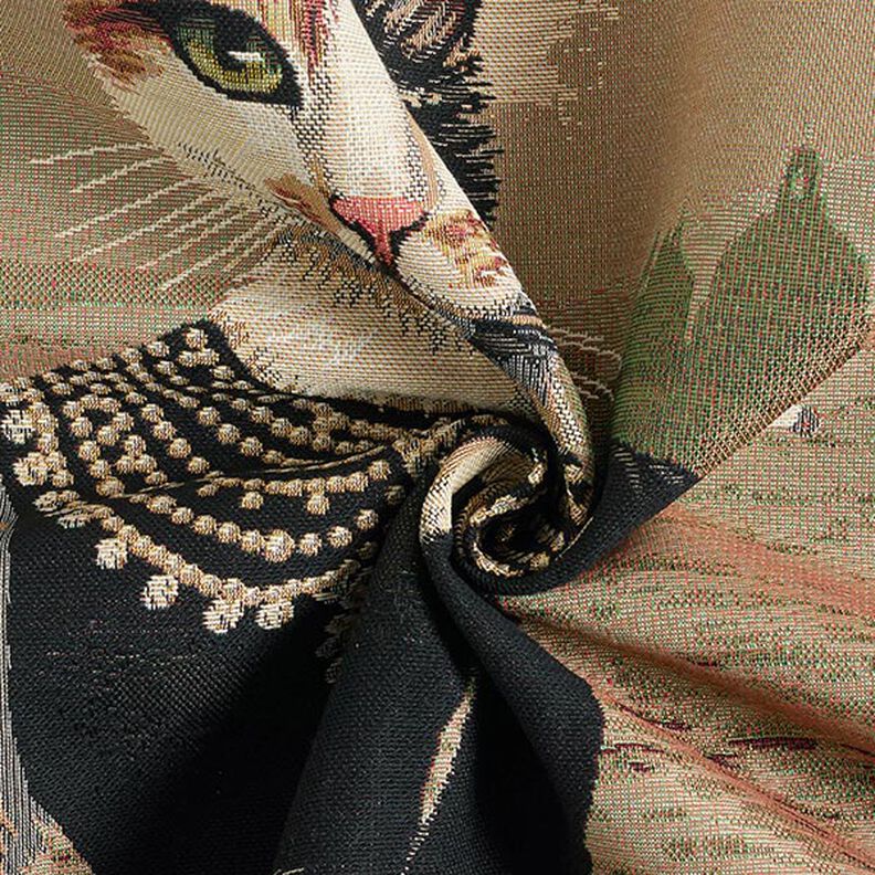 Panel Gobelín Elegantní kočka – tmavě béžová/černá,  image number 3