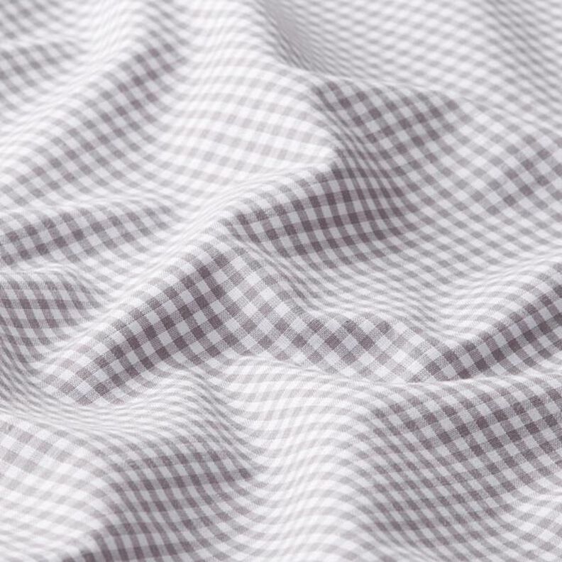 Bavlněný popelín Malé káro vichy, barveno v přízi – šedá/bílá,  image number 2