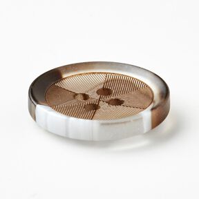 4dírkový knoflík s vzhledem rohoviny [Ø 20 mm] – mocca, 