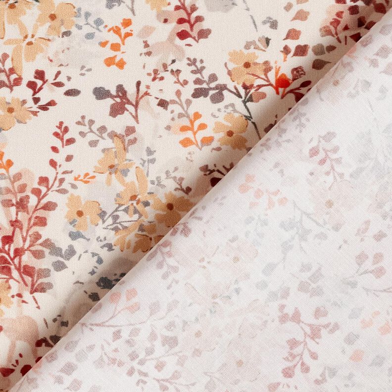 Bavlněný popelín Jemné podzimní větve | Katia Fabrics – přírodni/karmínově červená, image number 4