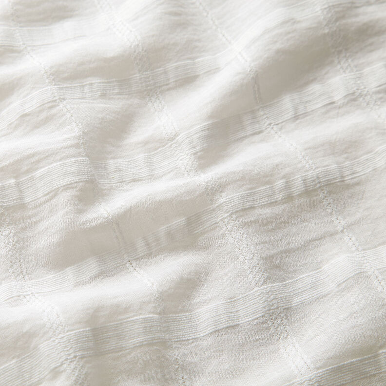 Voálová tkanina velké kostky – bílá,  image number 2
