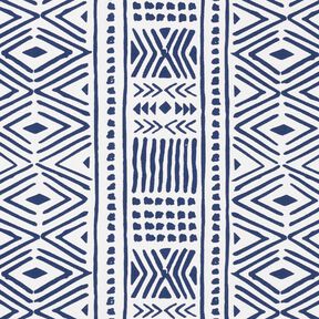Dekorační látka plátno Etno – namornicka modr/bílá, 