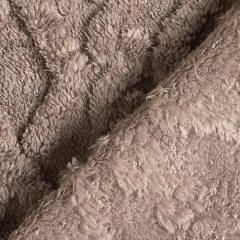 Umělá kožešina diamanty – taupe (šedohnědá),  image number 4