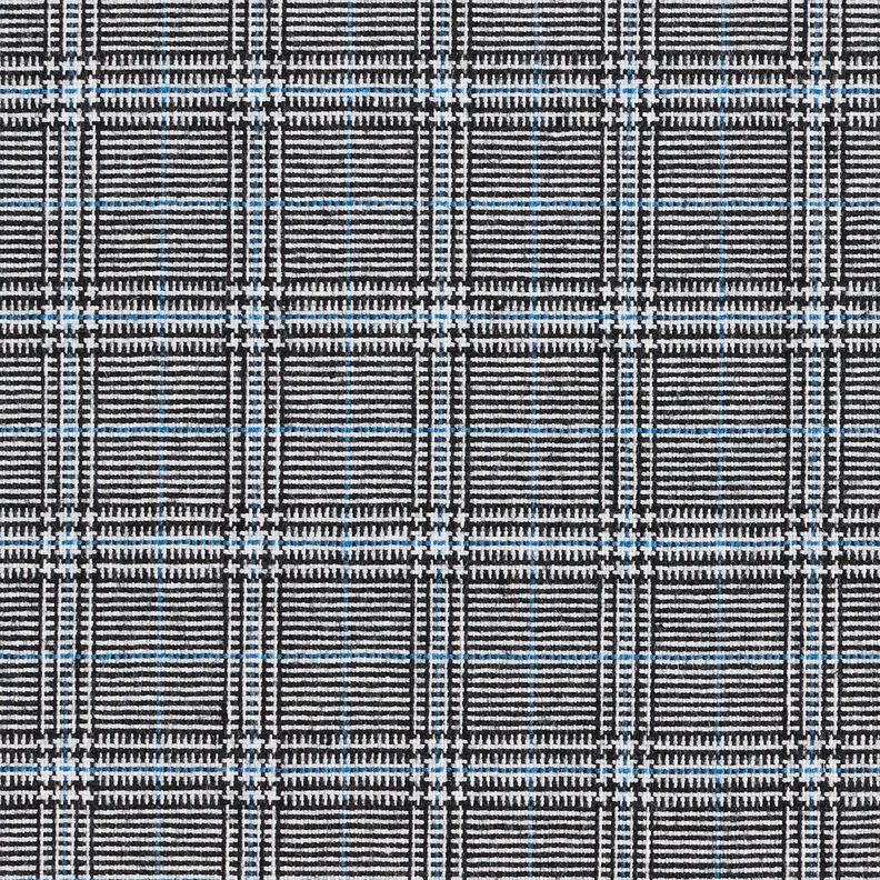 Směs s viskózou Abstraktní Glencheck – královská modr/černá,  image number 1