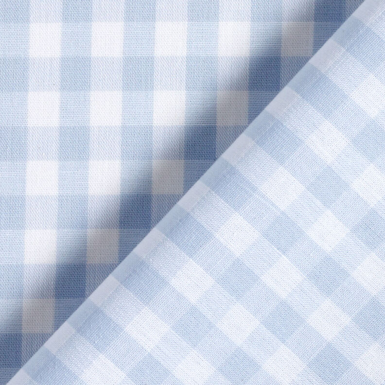 Bavlněná látka Vichy károvaná 1 cm – světle džínová modrá/bílá, image number 4