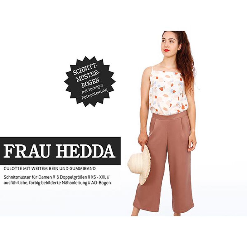 FRAU HEDDA – kalhotová sukně se širokými nohavicemi a elastickým pasem, Studio Schnittreif  | XS - ,  image number 1