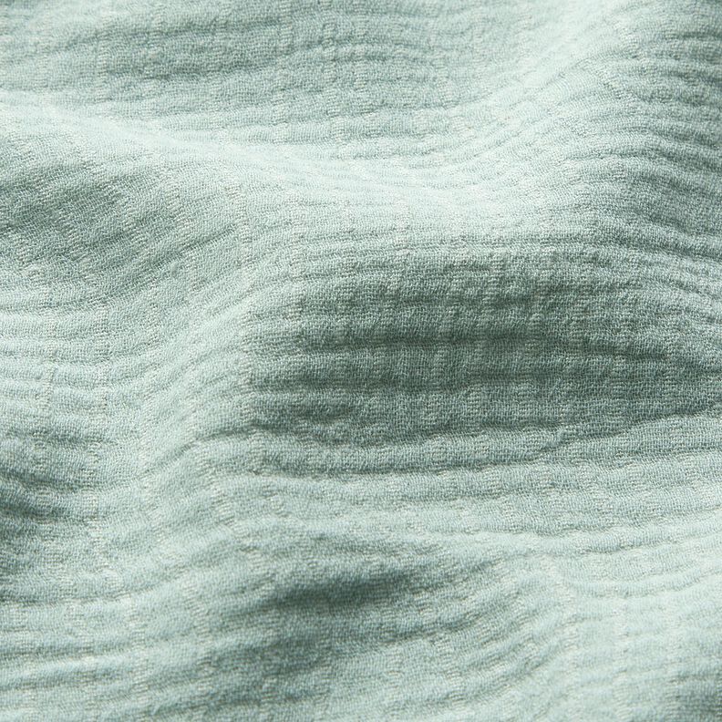 Směs lnu a bavlny Žakár Vlnkový vzor – světle mátová,  image number 2