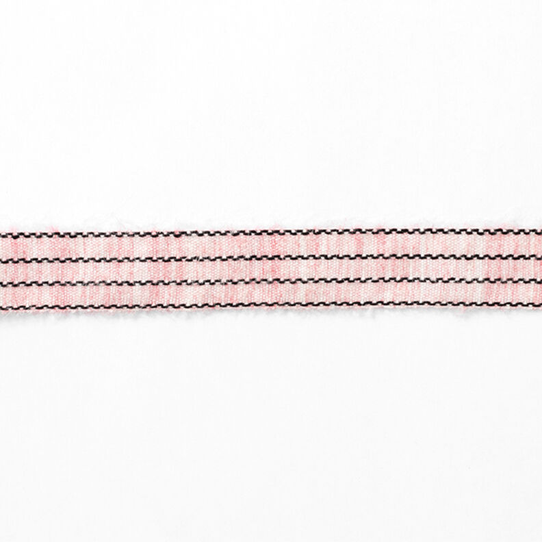 Tkaná stuha Melírované pruhy [27 mm] – růžová/černá,  image number 2