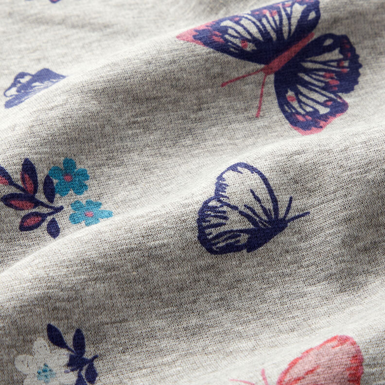 Alpenfleece Motýli a květiny Melír – stříbrně šedá,  image number 2