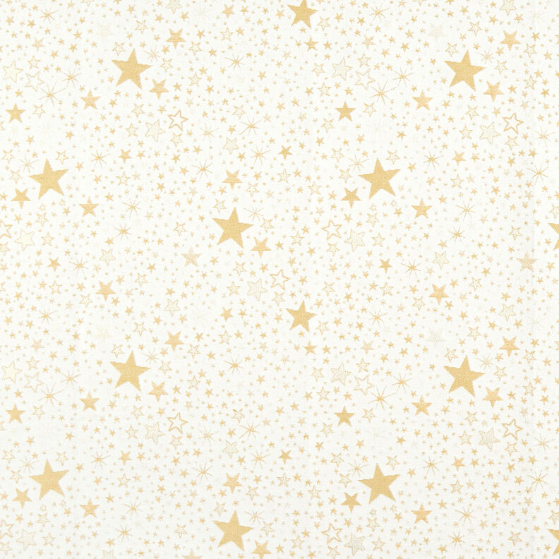 Dekorační látka Žakár Lurex Moře hvězd – světle béžová/zlatá,  image number 1