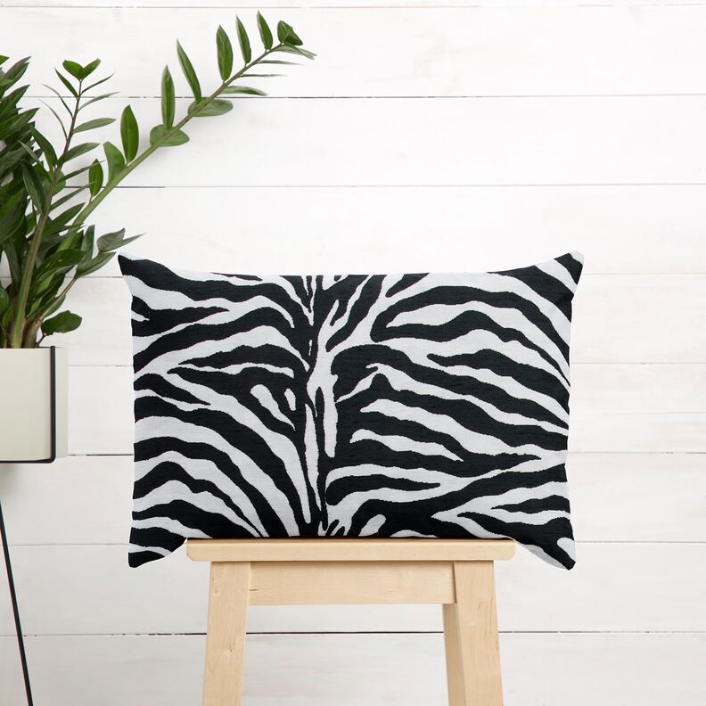 Čalounická látka Žakár Zebra – bílá/černá, image number 9