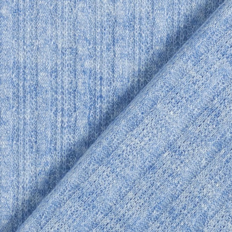 Pletená textilie vzor copový Melange – světle džínová modrá,  image number 4