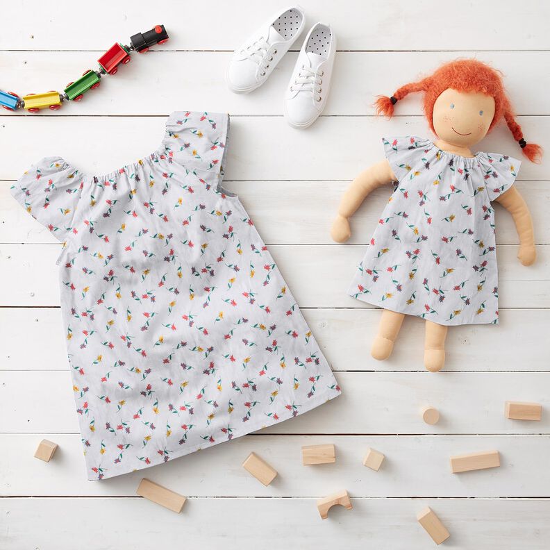 Jemný bavlněný batist vyšívané květiny | Poppy Fabrics – bílá/zářivě oranžová,  image number 8