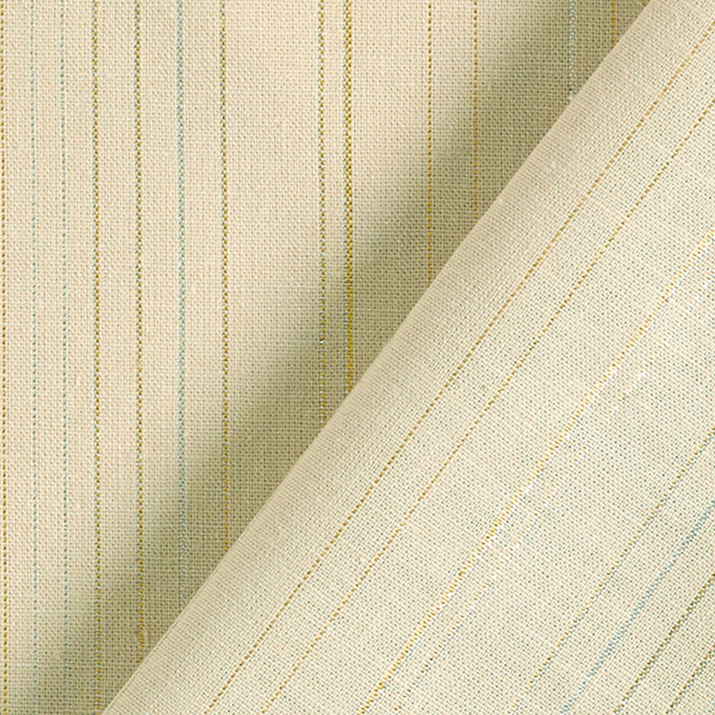 Směs bavlny a lnu Třpytivé pruhy – béžová, image number 4