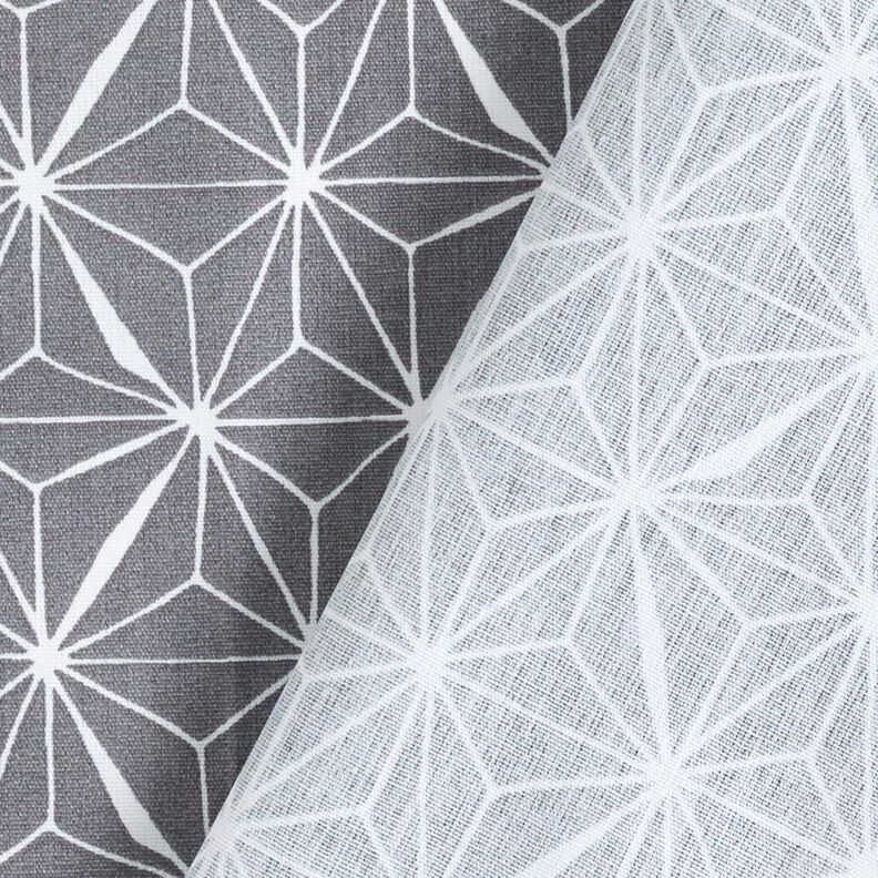 Povrstvená bavlna Grafické hvězdy – šedá/bílá,  image number 5