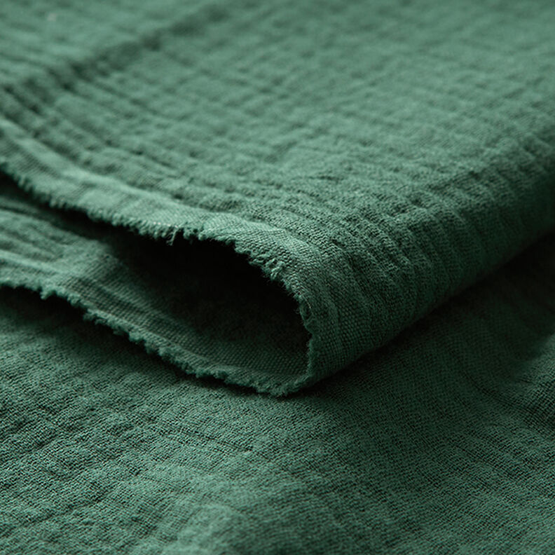 Mušelín / dvojitá mačkaná tkanina – tmavě zelená,  image number 5