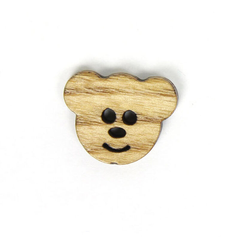 Dřevěný knoflík, medvědí hlava 16,  image number 1