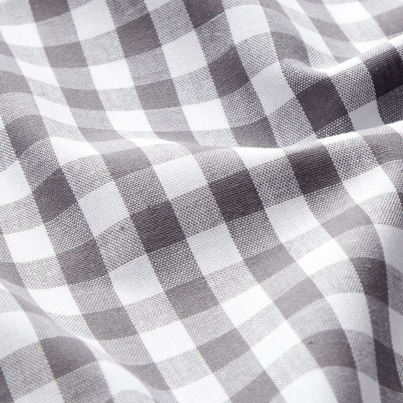 Bavlněná látka Vichy károvaná 1 cm – perlově šedá/bílá,  image number 2