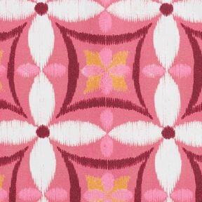 Dekorační látka Plátno Vzhled velké výšivky – pink/slonová kost, 