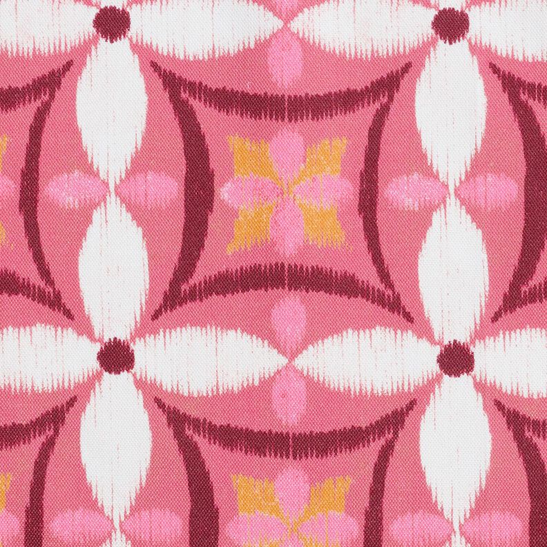 Dekorační látka Plátno Vzhled velké výšivky – pink/slonová kost, image number 1