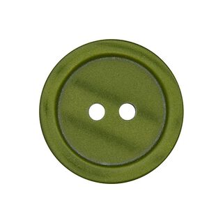 Plastový dvoudírkový knoflík Basic - olivová, 