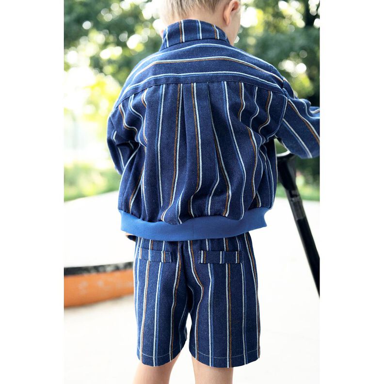 Džínovina Vetkávané proužky | Poppy Fabrics – indigová,  image number 5