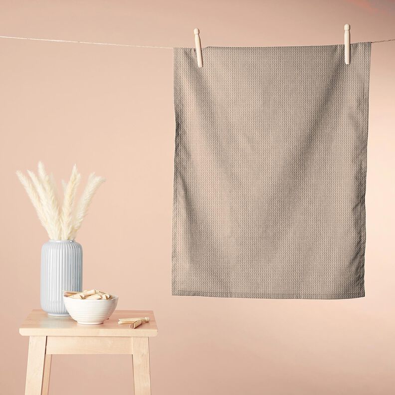 Froté látka/Vaflové piké Jednobarevné provedení – taupe (šedohnědá),  image number 7
