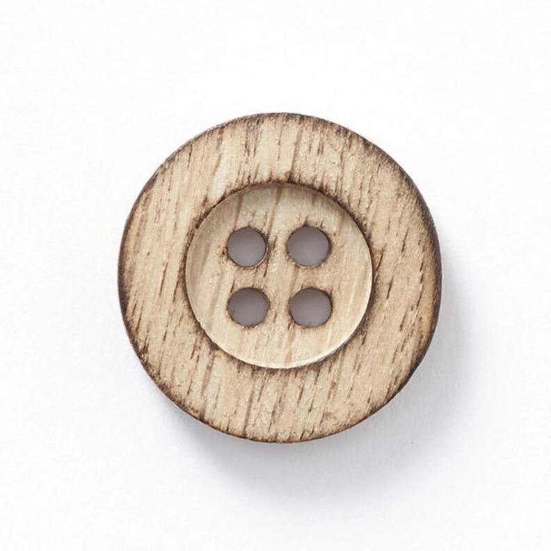 Dřevěný knoflík 4dírkový – přírodni,  image number 1
