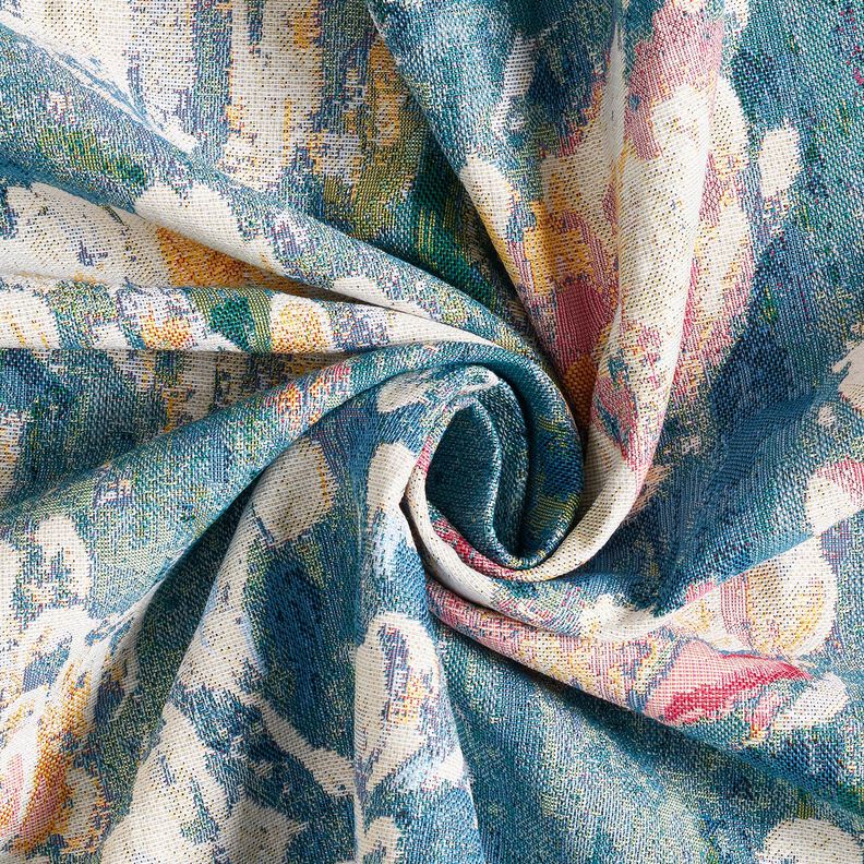 Dekorační látka Gobelín Lekníny – světle béžová/zelená, image number 3
