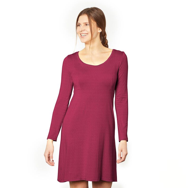 Bavlněný žerzej Medium jednobarevný – purpurová, image number 4