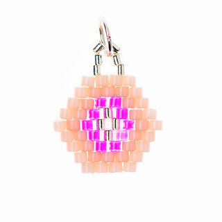 Přívěsek Brick Stitch Šestiúhelník [14 mm  x 16 mm] | Rico Design – růžová, 