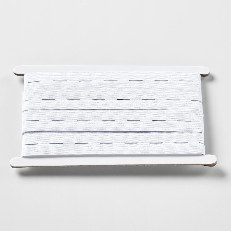 Elastická guma s dírkami na knoflíky [3 m | 20 mm] – bílá,  image number 1