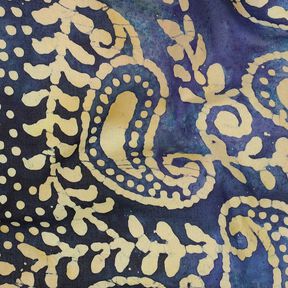 Jemný bavlněný batist Batika Paisley – oceánská modrá/písková, 
