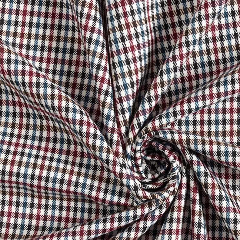 Strečová látka na kalhoty Skotská kostka – bílá/černá,  image number 3