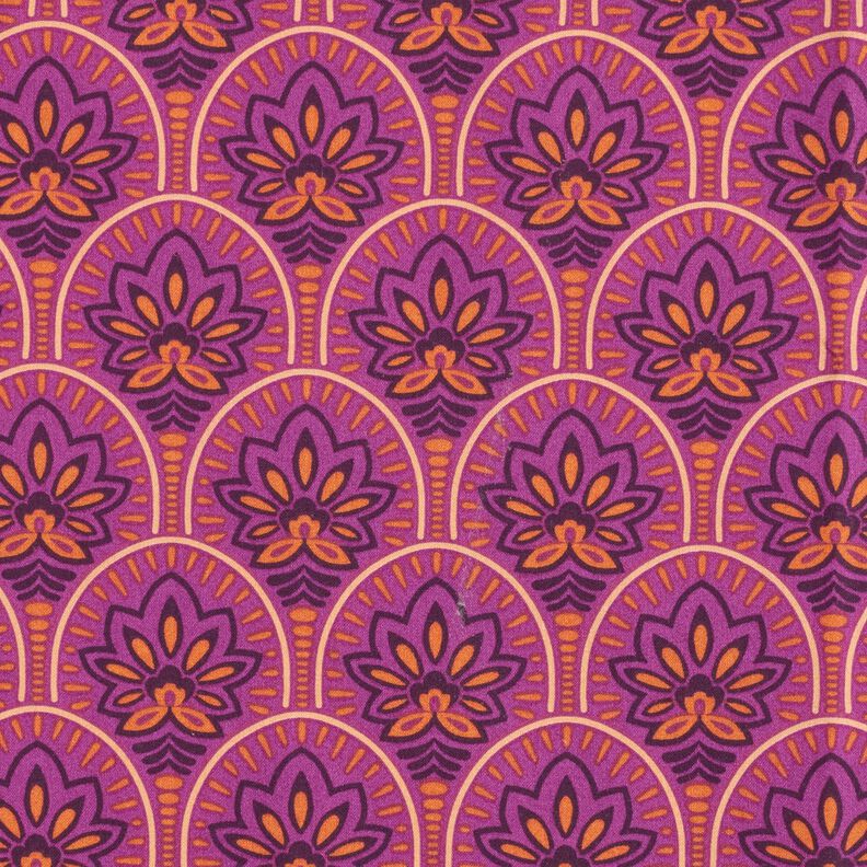 Povrstvená bavlna Abstraktní předměty – purpurová,  image number 1