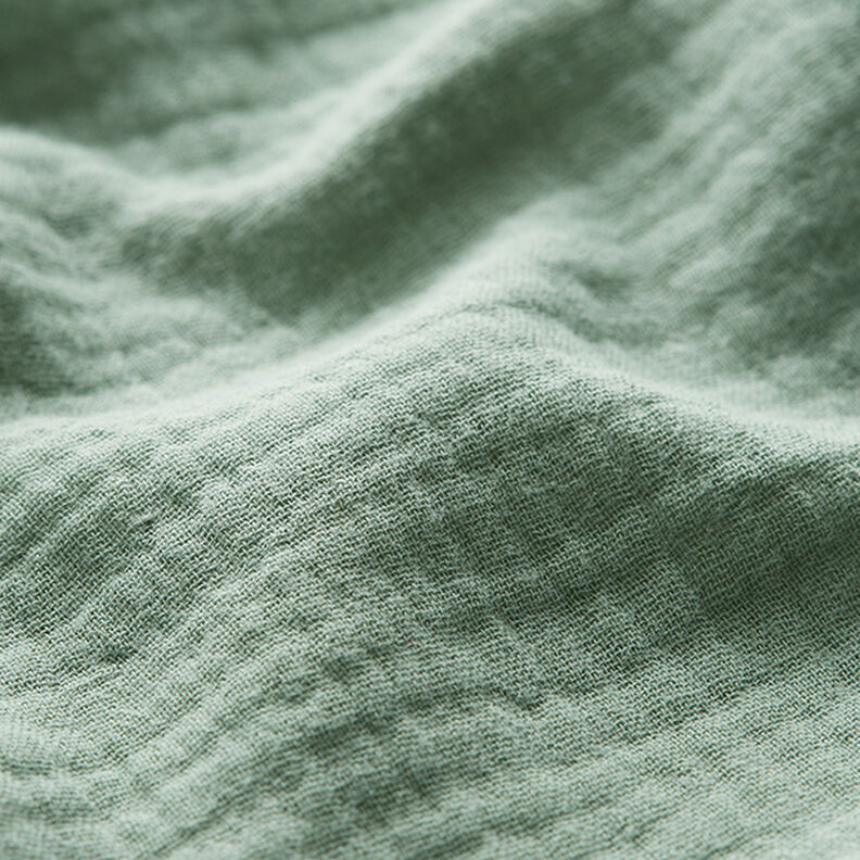 Mušelín / dvojitá mačkaná tkanina – rákosove zelená,  image number 3