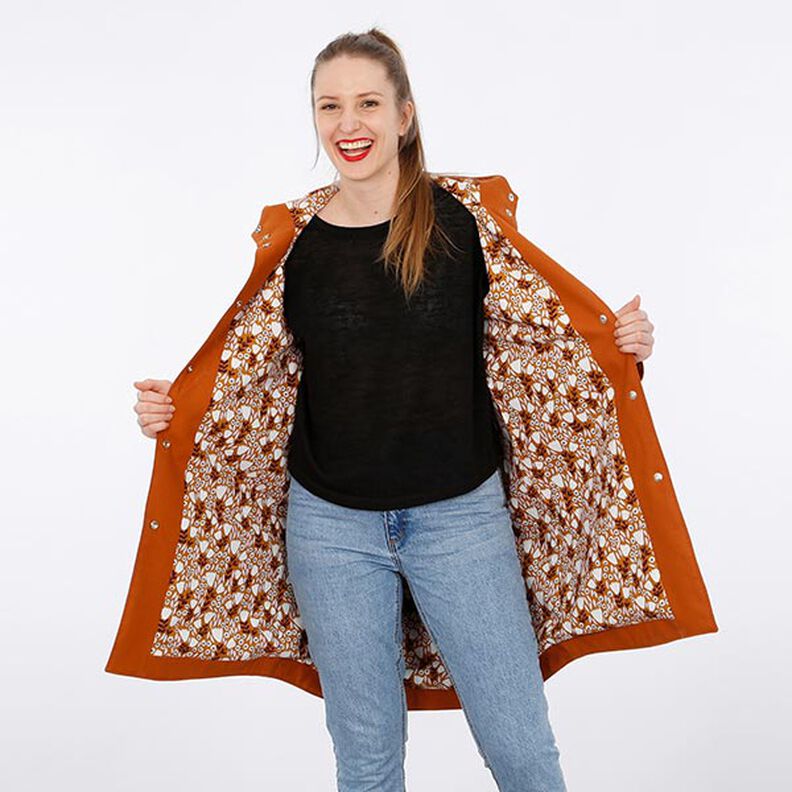 FRAU KARO – podšitá parka s kapucí a nakládanými kapsami, Studio Schnittreif | XS - XXL,  image number 3