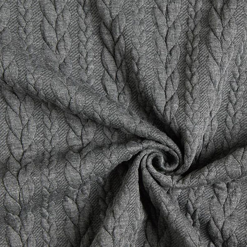Žakárové žerzejové kloké Copánkový vzor – tmavě šedá,  image number 3