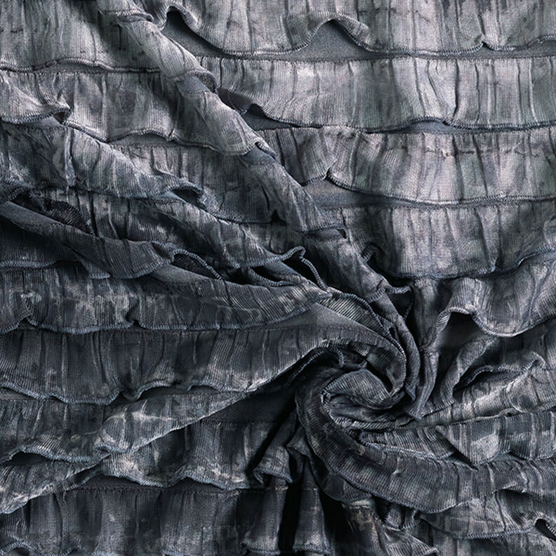 Nařasený žerzej batikovaný vodorovné pruhy – světle šedá,  image number 3