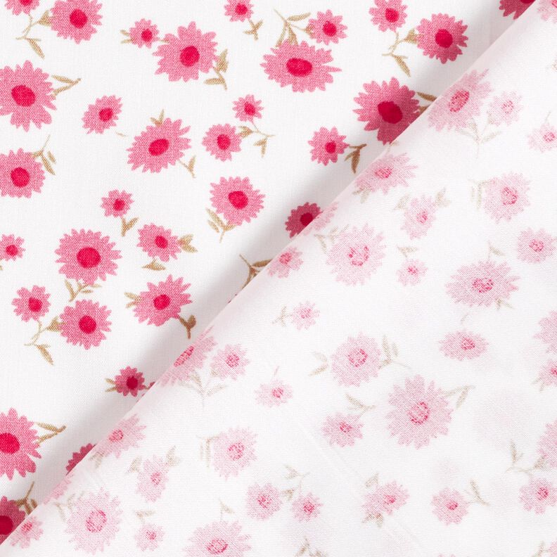 Viskózová tkanina jemné květy – bílá,  image number 4