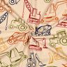 Francouzské froté letní teplákovina Stavební stroje | Poppy Fabrics – béžová/namornicka modr,  thumbnail number 3