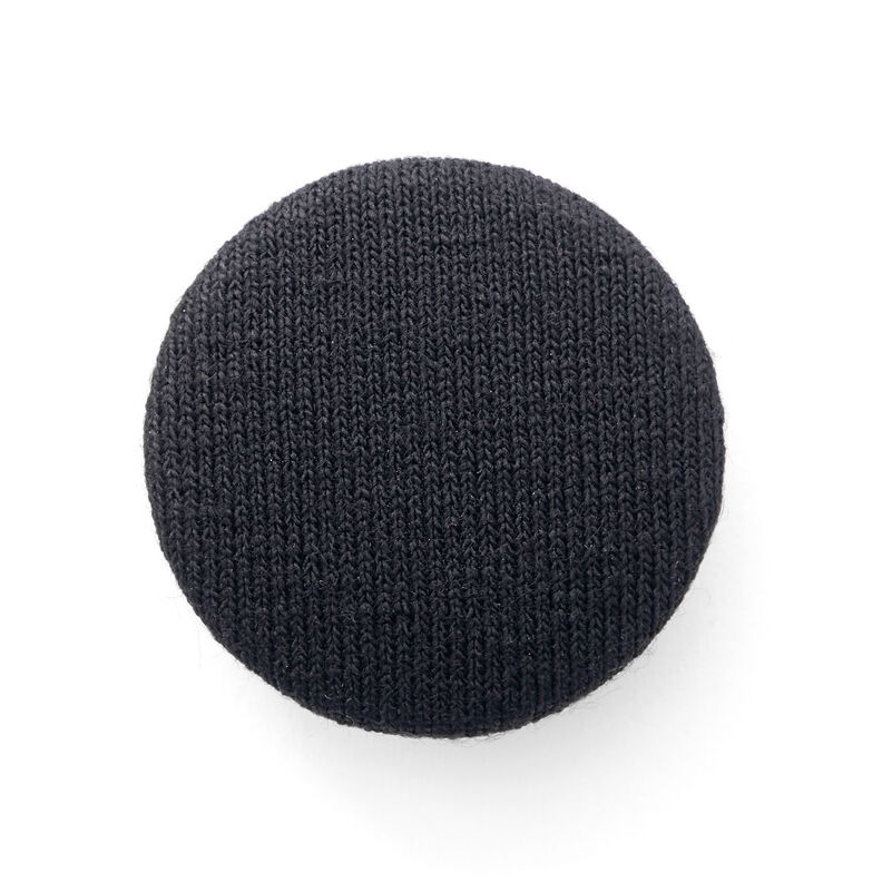 Potažený knoflík, Viskózový žerzej Medium – černá,  image number 1