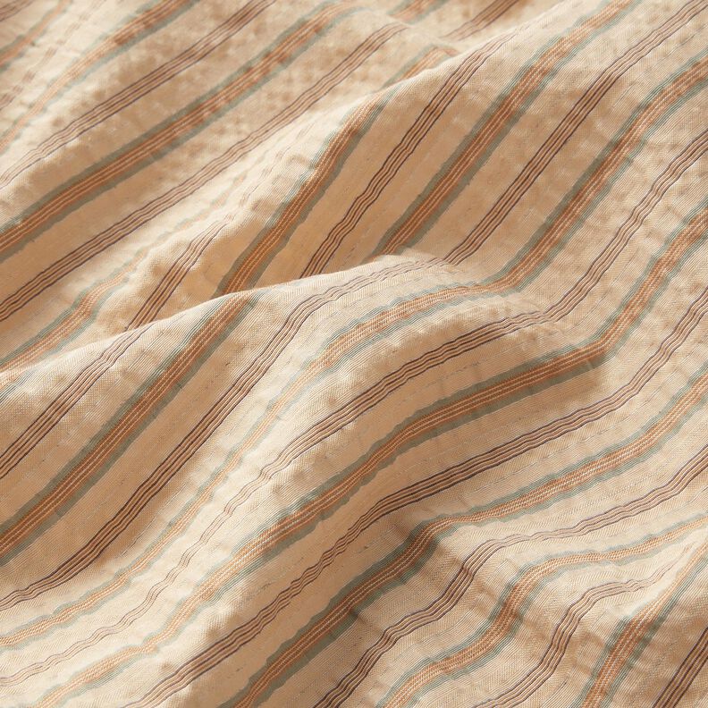 Bavlněná tkanina s drcenými pruhy – mandlová,  image number 2