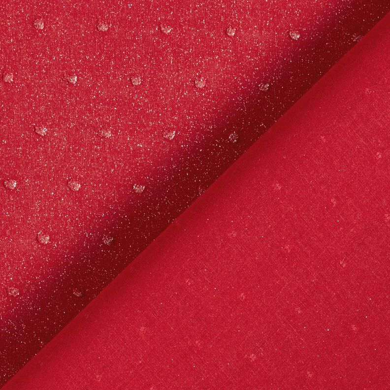 Bavlněný batist dobby třpytivý – červená,  image number 4
