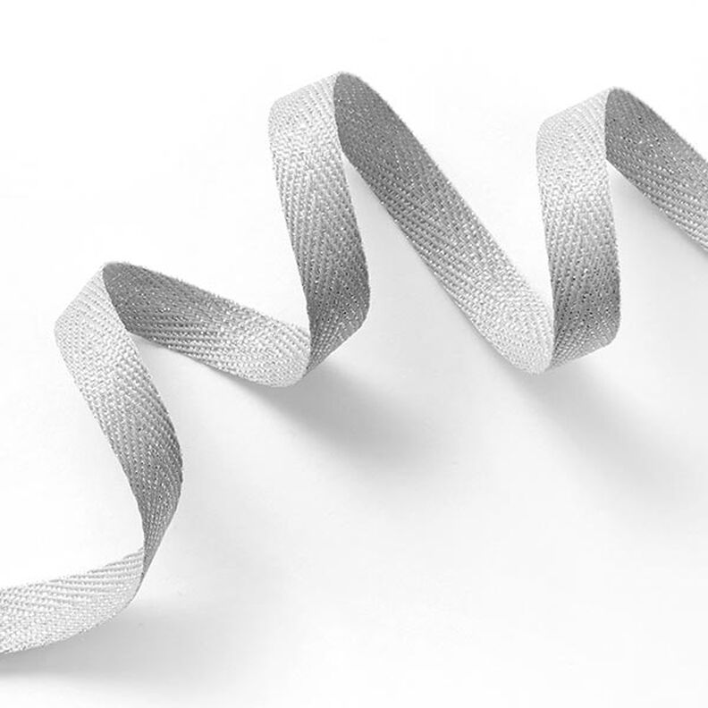 Tkaná stuha Metalický [9 mm] – stříbrná/stříbrná metalická,  image number 1