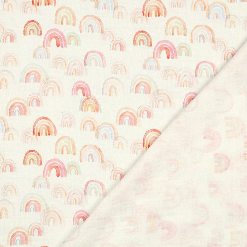 Mušelín / dvojitá mačkaná tkanina Barevné duhy digitální potisk | Poppy Fabrics – slonová,  image number 4